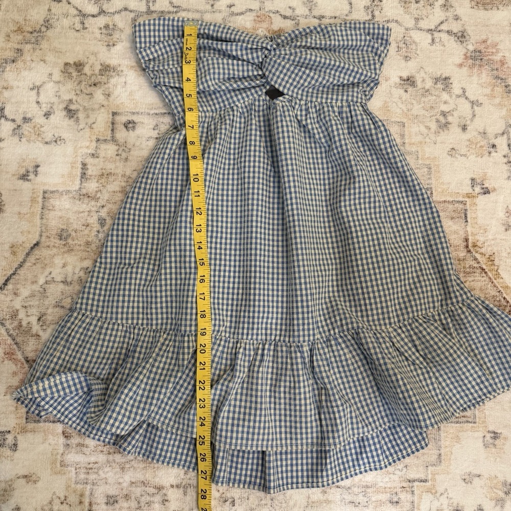 NWT Creamon Betha Size M Strapless Blue & White Gingham Romper Dress - Picture 10 of 13